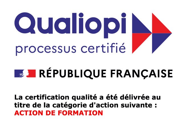 Logo Qualiopi — processus certifié, République Française. La certification qualité a été délivrée au titre de la catégorie : action de formation.
